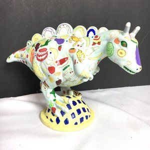 Dinosaur Figure Painted with fish lobster vegetables